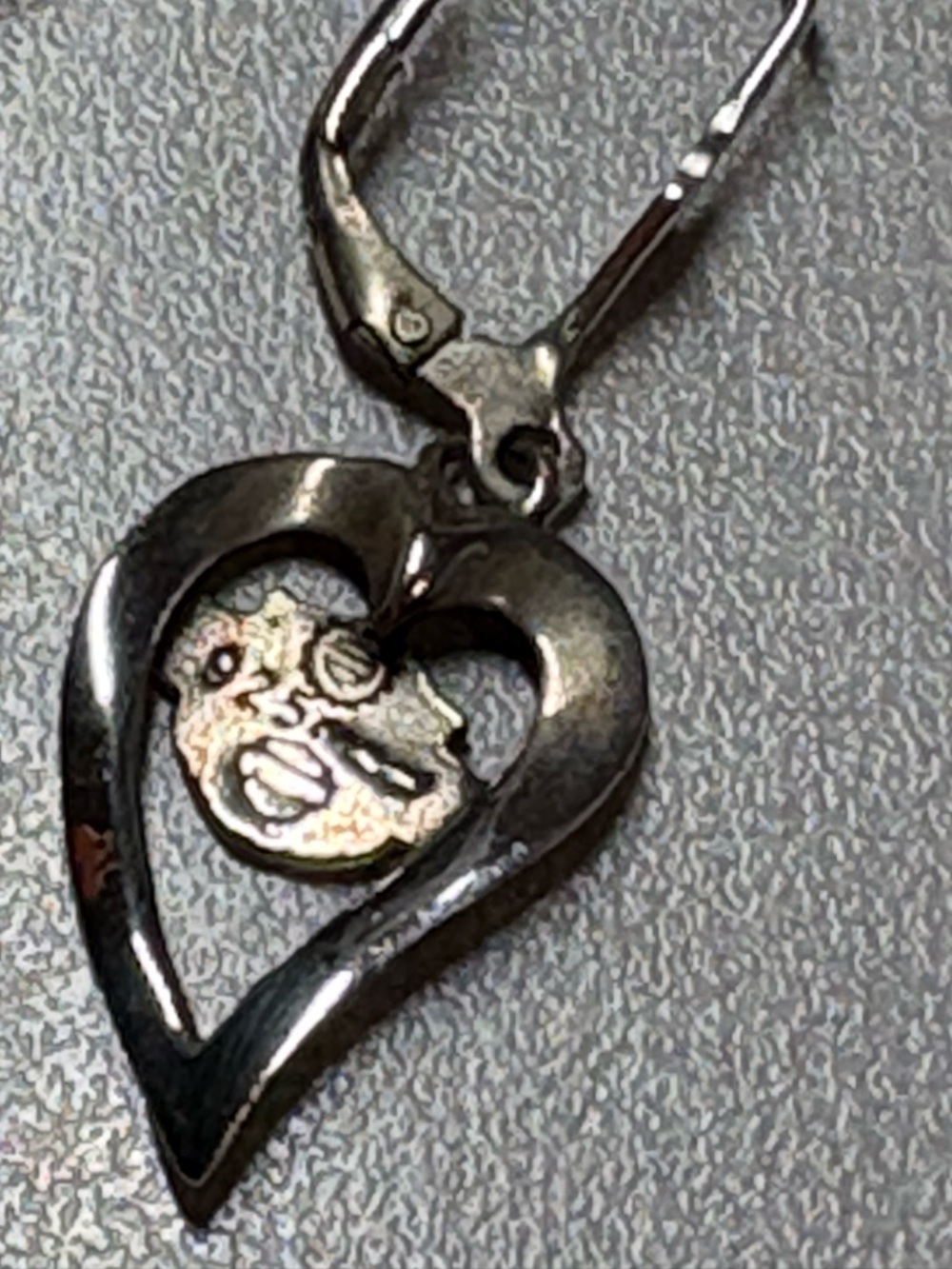 Harley-Davidson Silver Heart Logo Dangle Earrings set of 2 (925) - Picture 7 of 8